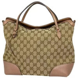 Gucci Bree Convertible Top Handle Bag beige GG canvas brown